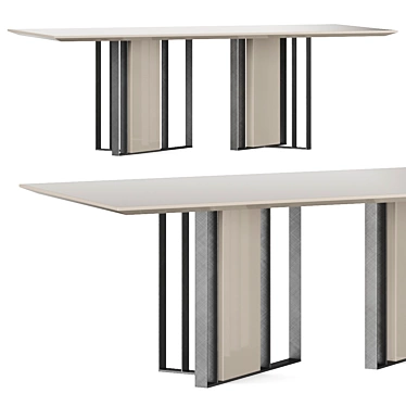  Italian Designer Dining Table Set 3D model image 1 