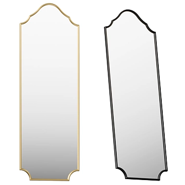 Gothic Metal Full-Length Mirror 3D model image 1 