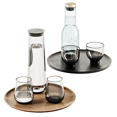 Glassware and Tray Set 3D model image 1 