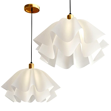 Modern Petal Chandelier in White 3D model image 1 