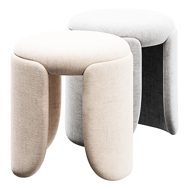 Elegant Petal Stool 3D model image 1 