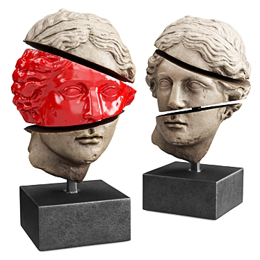 Apollo Sliced Head Sculpture 3D model image 1 