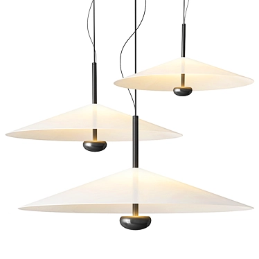 Sleek Cone Pendant Light 3D model image 1 