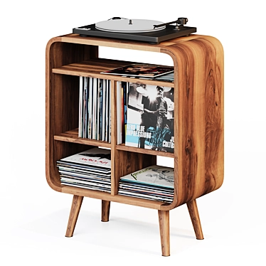 Rack with vinyl records set