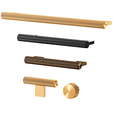 Meraki GRAFO Brass Cabinet Handles 3D model image 1 