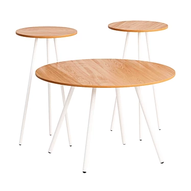 Compact Metal Side Tables 3D model image 1 