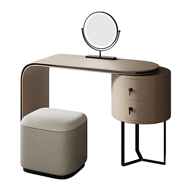 Elegant Vanity Makeup Table 3D model image 1 