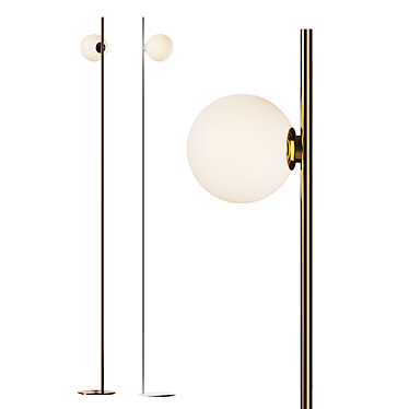 Modern Glass Metal Floor Lamp 3D model image 1 