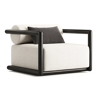 Sleek Swivel Lounge Chair 3D model image 1 