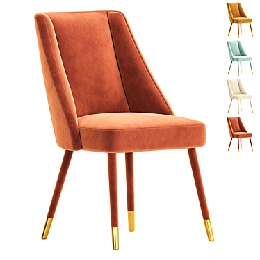 Elegant Figueroa Velvet Dining Chair 3D model image 1 