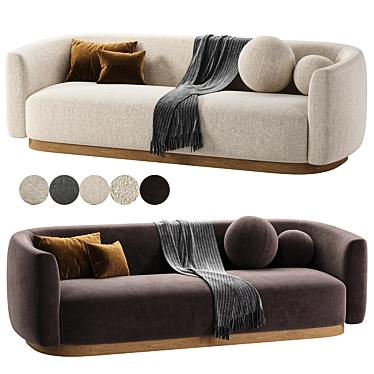 Modern Elegant Lowry Sofa Ensemble 3D model image 1 