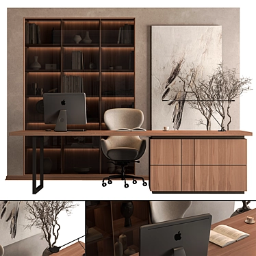  Executive Workspace Desk Set 3D model image 1 