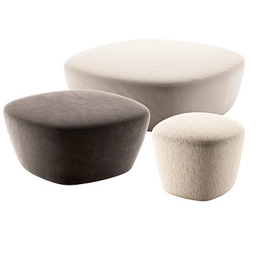 Elegant BEAT Ottomans: Versatile Sizes 3D model image 1 