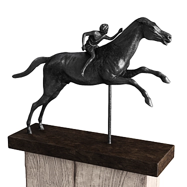 Ancient Greek Equestrian Rider Sculpture 3D model image 1 