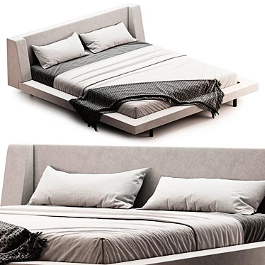 Sleek Modern Harper Bed 3D model image 1 