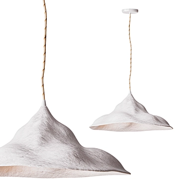 Artisan Papier Mâché Pendant Light 3D model image 1 