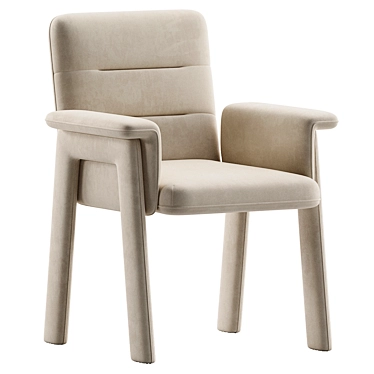 Elegant Velvet Upholstered Dining Chairs 3D model image 1 