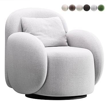 Sleek Swivel Upholstered Armchair by Divan.ru 3D model image 1 