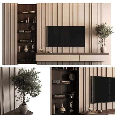 TV Wall Plaster and Wood - Set 175