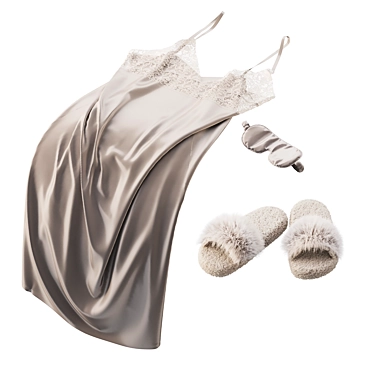 Silk Lace Nightwear Set 3D model image 1 