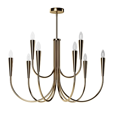 Elegant Brass Ceiling Lamp 3D model image 1 