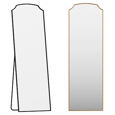 Elegantly Styled Wrought Iron Mirror 3D model image 1 