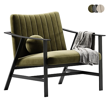 Elegant Blair Green Velvet Chair 3D model image 1 