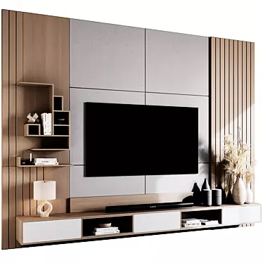 Modern TV Wall Mount Stand 3D model image 1 