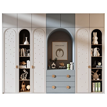 Custom Wardrobe Furniture Composition 3D model image 1 