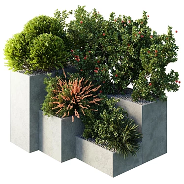 Outdoor Garden Plants Flower Box 3D model image 1 