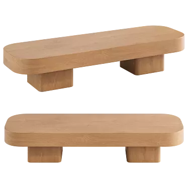 Modern Oak Block Coffee Table 3D model image 1 