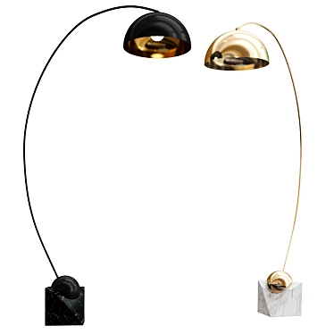 Sleek Modern Venus Arc Lamp 3D model image 1 