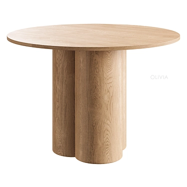 Olivia Round Dining Table Black 3D model image 1 