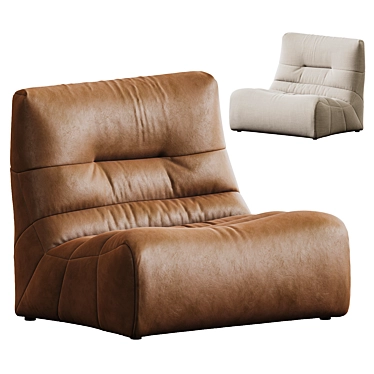 Luxury Leather Recliner with Footrest 3D model image 1 