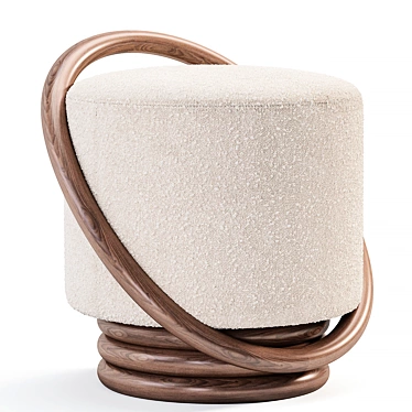 Modern Hoop Walnut Stool 3D model image 1 