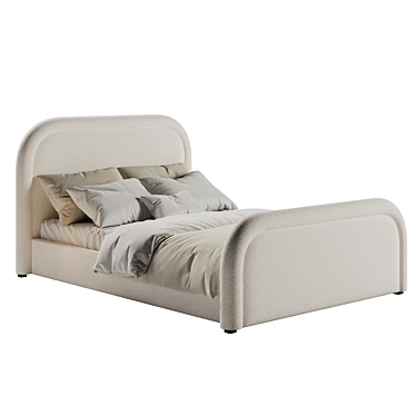 Off White Boucle Ottoman Bed