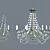 Elegant Crystal Sconce & Octagonal Chandelier 3D model small image 1