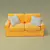 Modern Velvet Sofa 3D model small image 1