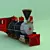 Detailed Steam Locomotive Toy 3D model small image 1