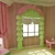 Arch Window Curtains 3D model small image 1