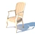 Elegant Leather Dining Chair 3D model small image 1