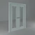 White Lacquered Door 3D model small image 1