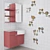 Modern Bathroom Vanity Set Kubik 3D model small image 1