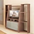 Budget Glass Door TV Stand 3D model small image 1