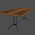 Iron-Legged Table with Textured Vray 3D model small image 1