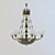 Mariner Bronze Chandelier with Alabaster Shades 3D model small image 1