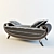 Elegant Velvet Ottoman 3D model small image 1