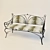 Title: Elegant Iron Sofa 3D model small image 1