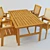 Elegant Wooden Table 3D model small image 1