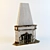 Classic Stone Fireplace 3D model small image 1